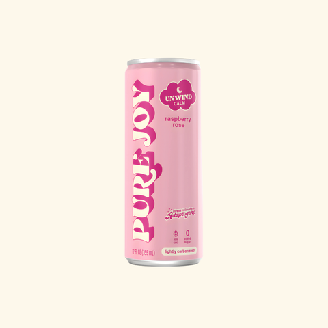 UNWIND: Raspberry Rose - Magnesium & Adaptogenic infused. (12oz individual cans)