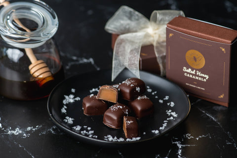 Honey Caramels dipped in 70% Dark Chocolate (2.8oz)
