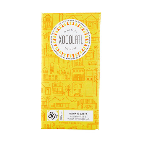 Dark & Salty: 80% dark chocolate with vanilla sea salt (2.6oz)