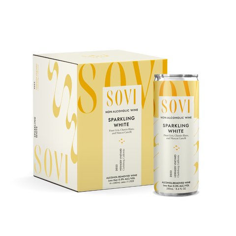 Sparkling White - Non-Alcoholic Wine - 4-Pack Cans - NEW